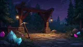 Fantasy Mine Tunnel | Wooden Shaft, Luminous Stones & Crystal Entrance
