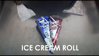 Vanilla & Chocolate Ice Cream Roll | ASMR | How To Make Magic Cone Chocolate Ice Cream Roll