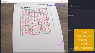Sudoku Solver | OpenCV and Tensorflow Neural Network