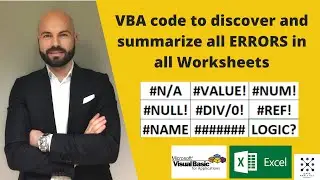 VBA code to discover and summarize all ERRORS in all Worksheets