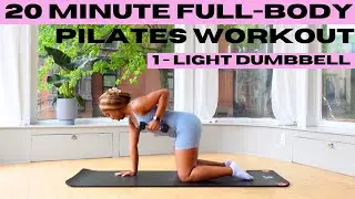 20 MINUTE PILATES FULL BODY WORKOUT | DUMBBELLS | PILATES MAT AT HOME | SQUATSNSPLITS