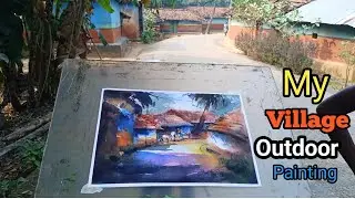 Easy Watercolor Plein Air || Outdoor Vlog ? Step By Step Watercolor 🎨🔥🔥