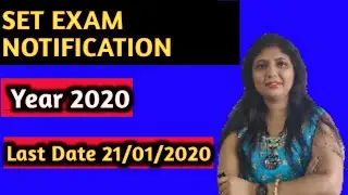 SET EXAM notification for Assistant Professor year 2020