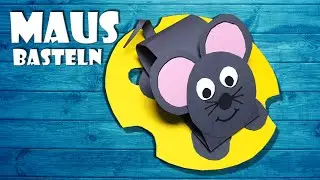 🐭 K&auml;se Maus aus Papier selber basteln - mouse on cheese DIY craft [4K]