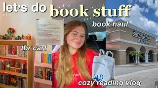 doing book stuff! ☕📖 book shopping, new tbr cart, reorganizing my bookshelf, cozy reading