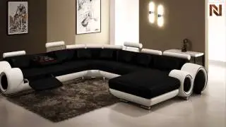 Modern Black And White Frame Sectional Sofa VGEV4084-2 from VIG Furniture
