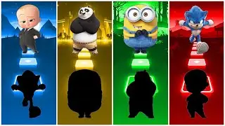 Baby Boss 🆚 Kung Fu Panda 🆚 Minions 🆚 Sonic | Tiles Hop EDM Rush!
