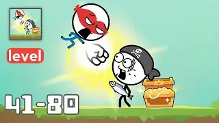 Attack Draw Line - Gameplay Walkthrough All Levels 41-80 - Funny Stickman Brain Puzzle Game