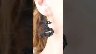 DIY Easy Macrame Swan Earrings Tutorial on @bijoumadame #shorts #swan