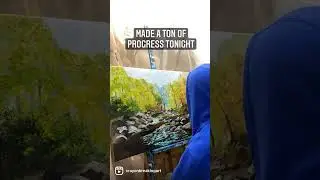 A glimpse into my process of my acrylic paint on canvas landscape paintings.