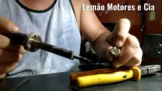Solda do conector VHF no cabo RG 58 rádio PX