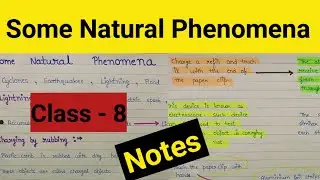 Class 8 science some natural phenomena | Some natural phenomena class 8 science