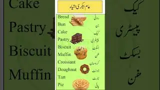 Top 10 Bakery Items Vocabulary | English & Urdu Translations | Learn Bakery Products