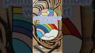 Rainbow paint by number wood art #paintbynumber #painting #diy