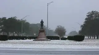 B-Roll: Snowfall blankets Camp Lejeune