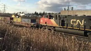 CN Eastbound Intermodal ES44AC's  3851 3811 Snider West CN York Subdivision Vaughan Ontario Canada