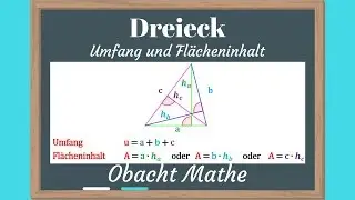 Dreieck: Umfang und Flächeninhalt vom Dreieck | genial einfach & schnell erklärt | ObachtMathe