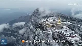 Picturesque! Snow-covered Mount Emei in southwest China