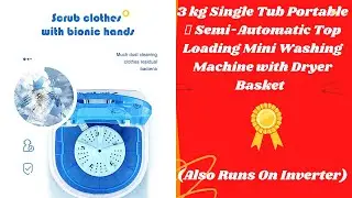 3 kg Single Tub Portable 💓 Semi-Automatic Top Loading Mini Washing Machine with Dryer Basket #shorts