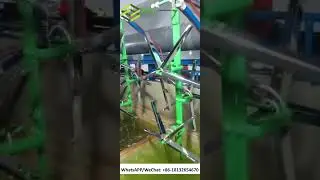 Automatic chrome plating machine on metal chairs, office furniture