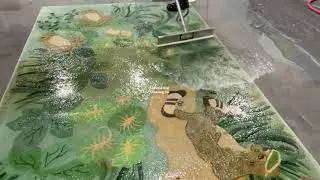 🌊🐸FROG RUG! 🌊🐸Full Wash! Heavy Staining and Traffic Pattern! #rugcleaningatl rug cleaning atlanta ga
