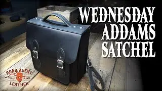 Making a Wednesday Addams Inspired Satchel Backpack Leatherworking ASMR
