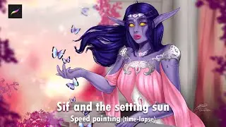 Sif and the setting sun/ Speed painting (time-lapse)