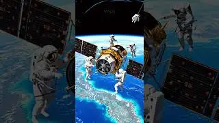 Orbiting innovation: Astronauts perform complex repairs #shorts #spacewalk #satellite #tech #explore