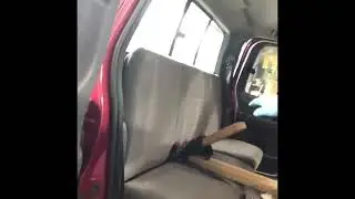 Remove rear seat from 2001 Ford F150 for access to remove rear glass