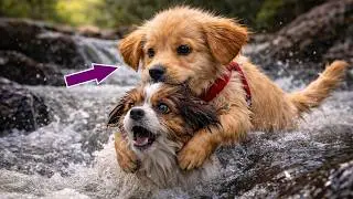 The Puppy Jumped In Without Fear To Save A Friend  A True Story of Courage