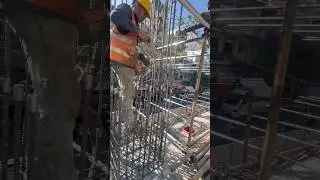 Technical installing columns rebar faster #construction #shorts #building #civilengineering