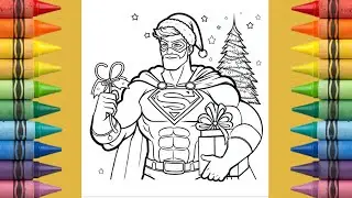 How to Colour Superman | Celebrate Christmas Special | Coloring with Markers |  HAPPY COLORING WORLD