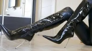Most Wanted faux leather Long boots forworking women's// Best high heels bootsfor women's