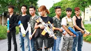 Action Sleuth S.W.A.T Nerf guns Battle Strong Man Rescue Two Girls Nerf war