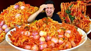 MUKBANG 5 BUNGKUS MIE AYAM PEDAS NYEMEK EXTRA CEKER MERCON TANPA TULANG TERPEDAS