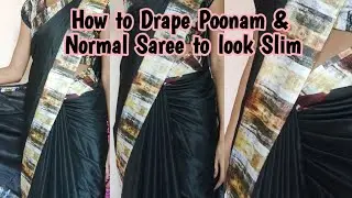 How to Drape Poonam & Normal Saree to look slim | Saree Draping #poonamsareedraping #sareedraping