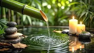 Relaxing Sleep Music - Bamboo Water Sounds 🌿Deep Sleep & Healing Music Anxiety Relief, Spa BGM