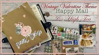 Vintage Valentine Theme❤️| Happy Mail & High Tea |  Week 7 '23 #travelersnotebook #verticallayout