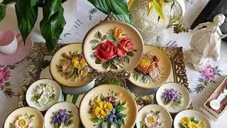#antique #antiqueshop #antika 🌸🌿🌸 Vintage 3D Decorative Wall Plates 🌸🌿🌸