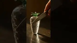 🪞 Unreal Glass Carrot Cut in Slow Motion | Hyper Realistic ASMR | 4K Macro Cinematic 🥕. #shorts