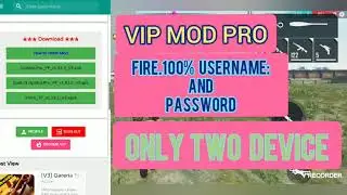 VIPMOD PRO FREE FREE100%  USERNAME: AND PASSWORD ONLY TWO DEVICE