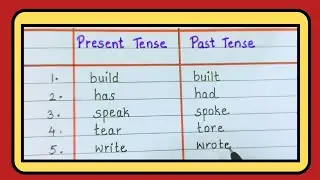 Present & Past Tense | 50 Examples of Present & Past Tense | Past Tense Words #grammar #tense