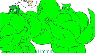 Two Alien Girls, Like Krystal AND Renamon, Muscle Growth-Mimi (Normal-Motion)