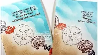 How to Stamp and Sponge a Beach Scene