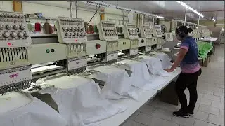 BORDADOS VITORIA EM MODELO SANTA CATARINA | TOUR NA INDUSTRIA E MAQUINAS DE BORDAR TRABALHANDO