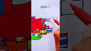 Draw Flag Map of Japan 🇯🇵 #japan