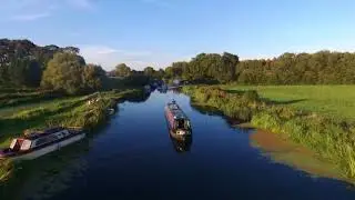 Drone flight on the river nene