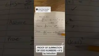 Summation of odd numbers = k^2 proof by induction