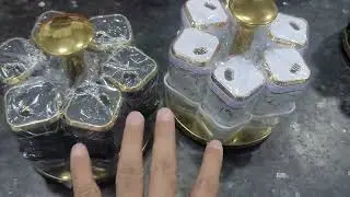 Spice Jar Set Glass Rotating Kitchen Seasoning Bottles Food Safe Containers