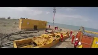 Linear winch pulling and socket passing operation.